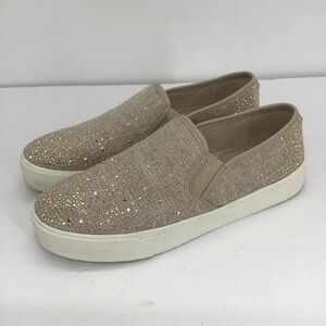 Alex Marie Women’s Rinestone Gold Slip-On Sneakers Shoes Casual Comfort Size 7